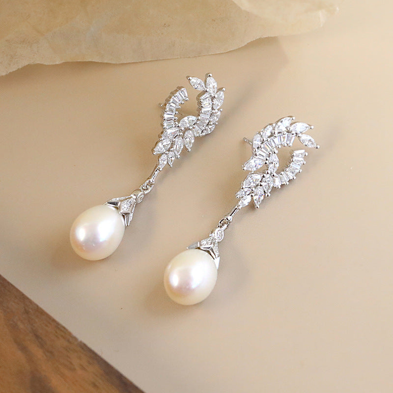 Luxury Princess Teardrop Pearl Dangle Earrings