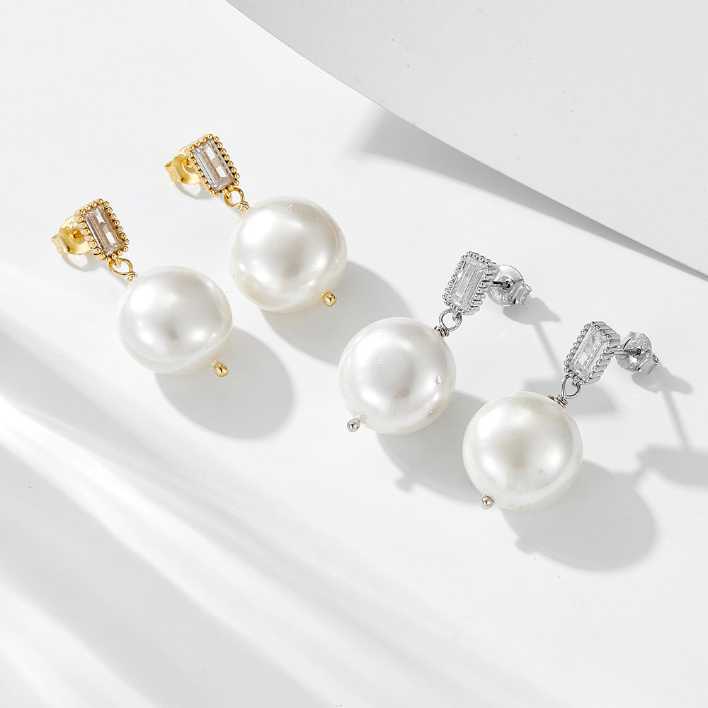 14mm Pearl Drop Earrings