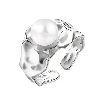 Personality Wide Wrinkled Pearl Ring