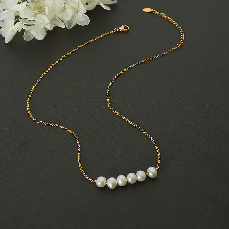 Floating Baroque Pearl Pendant Necklace