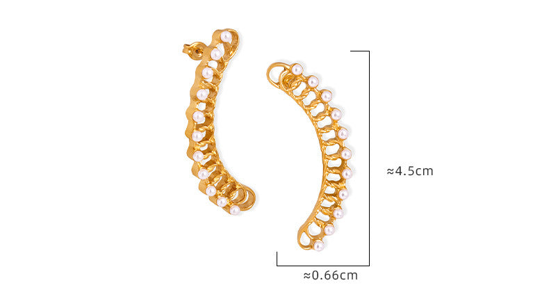 Personality C Shape Pearl Earrings