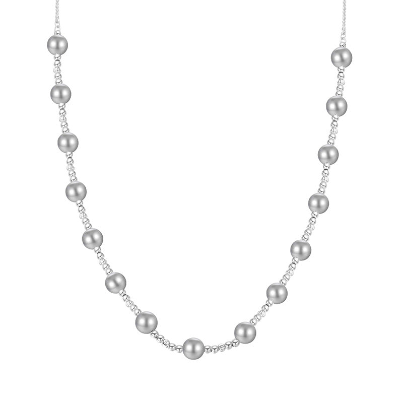 Pulling Grey Swarovski Pearl Necklace