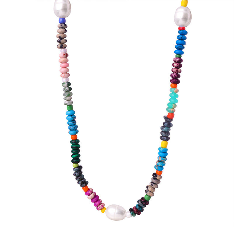 Colorful Natural Turquoise Freshwater Pearl Necklace