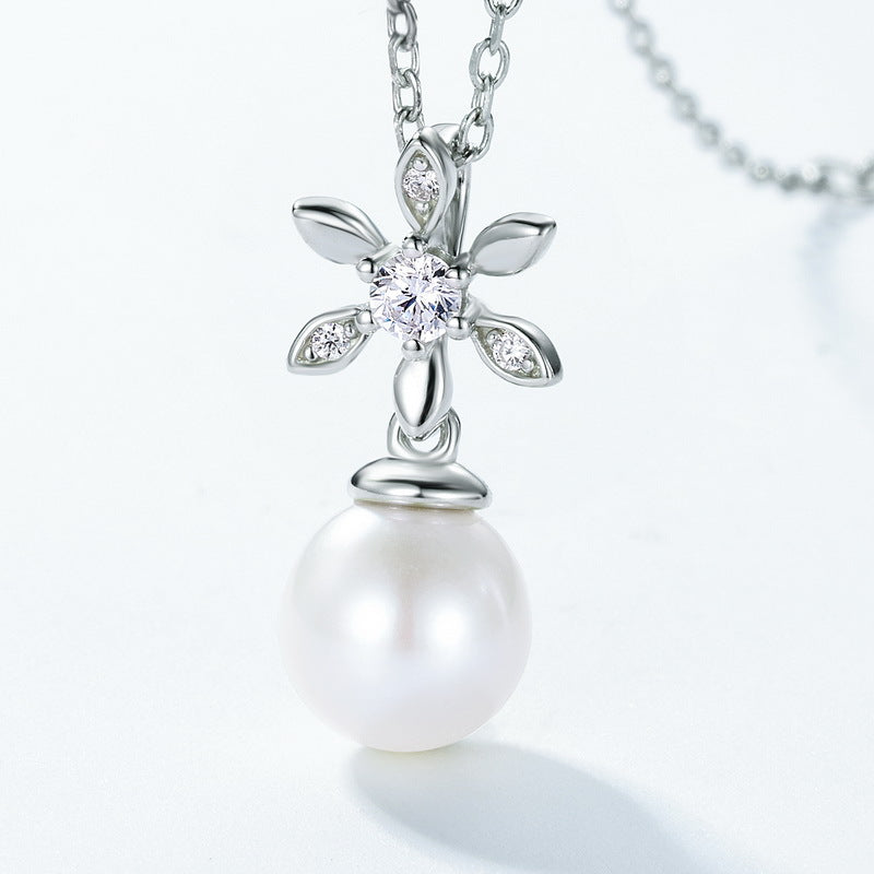 Orchid Flower Natural Freshwater Pearl Pendant