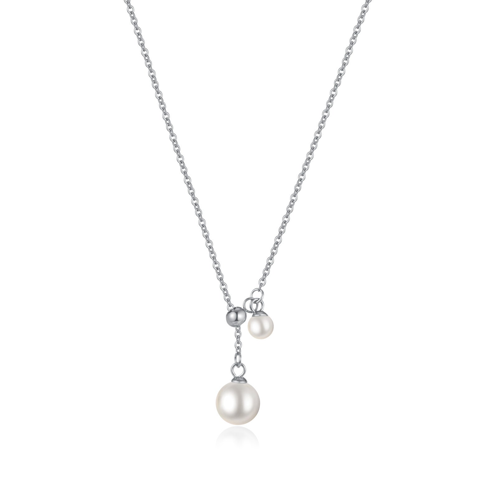 Pulling Pearl Drop Pendant Necklace