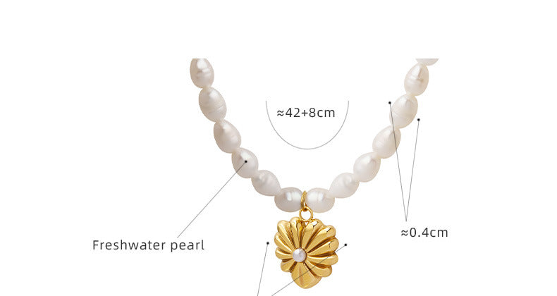 Freshwater Pearl Necklace With Pearl Inlay Heart Pendant