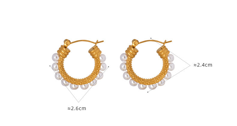 Round Clip On Pearl Earrings