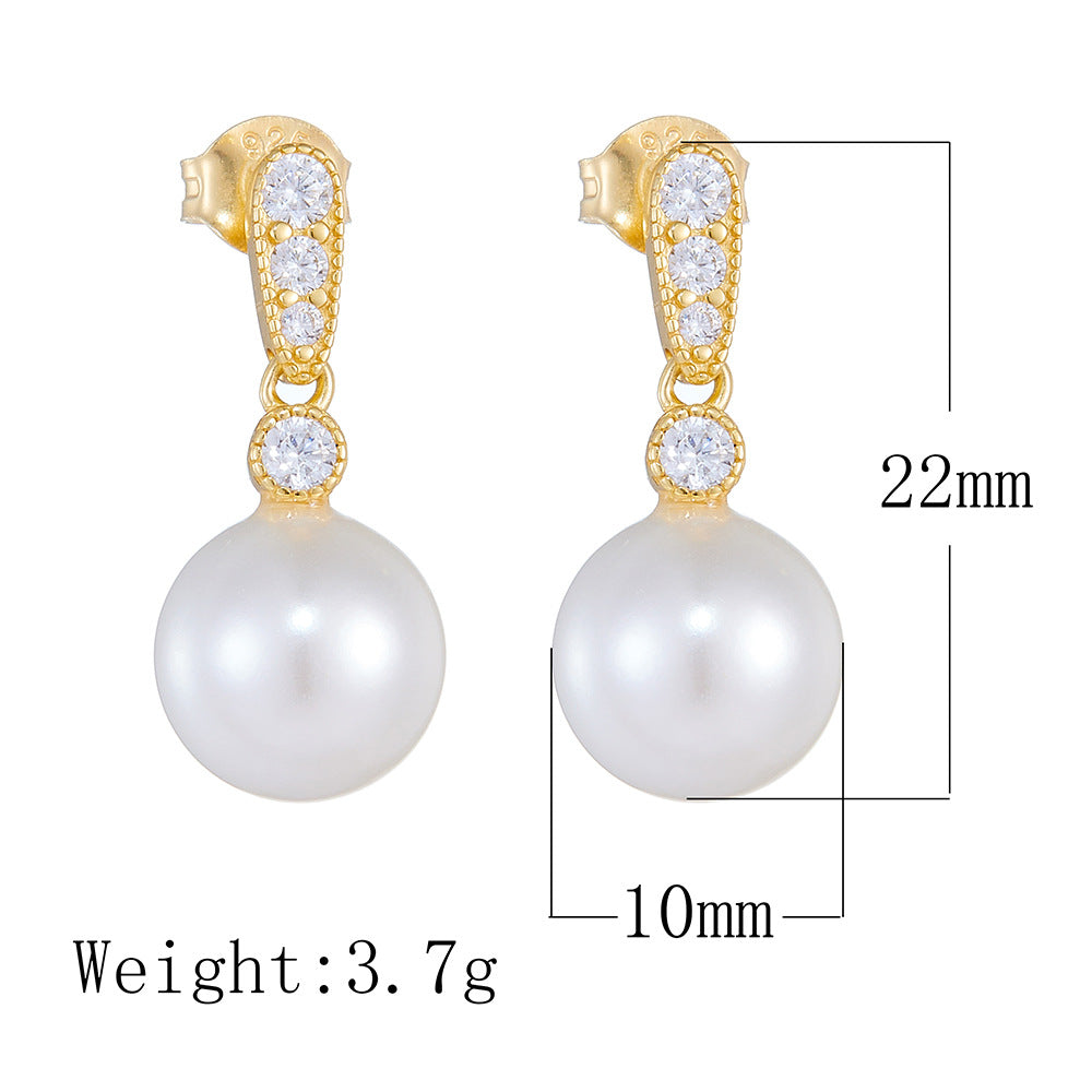 Prom Diamond and Pearl Earrings