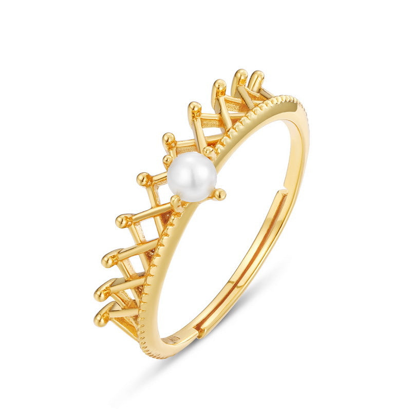 Pearl and Crown Ring