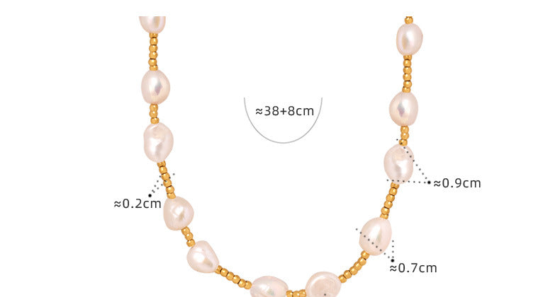 Romantic French Style Pearl And Gold Beaded Necklace