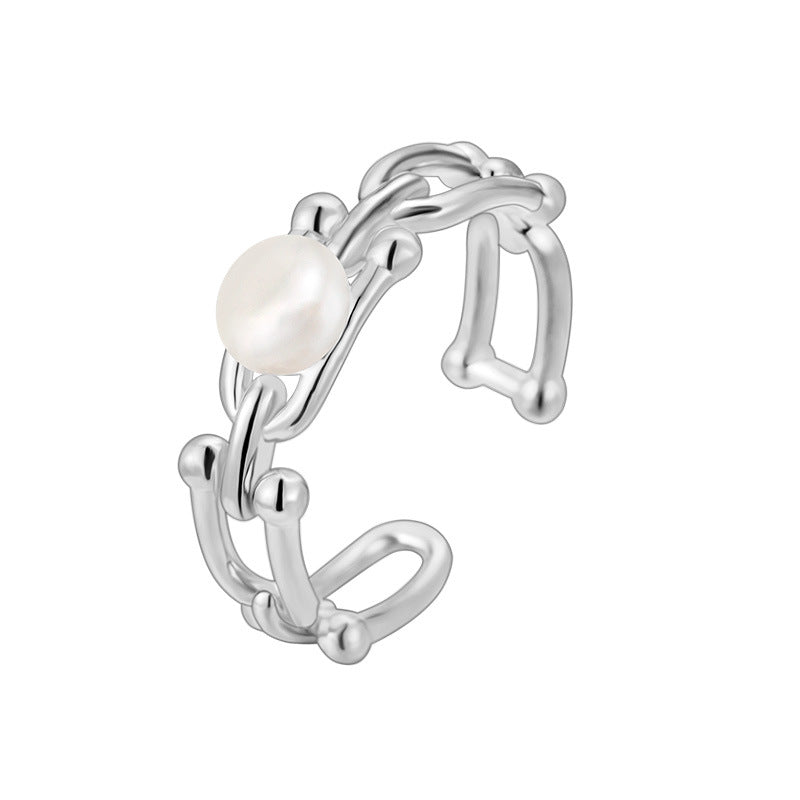 Fashion Horseshoe Pearl Ring