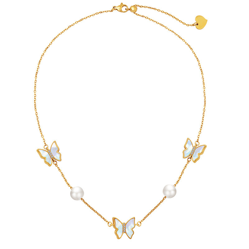 Mother of Pearl Butterfly Necklace