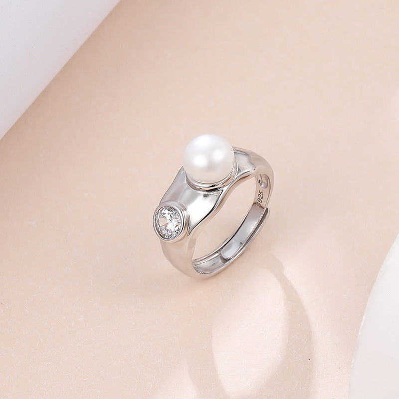 Personality Zircon and Pearl Ring