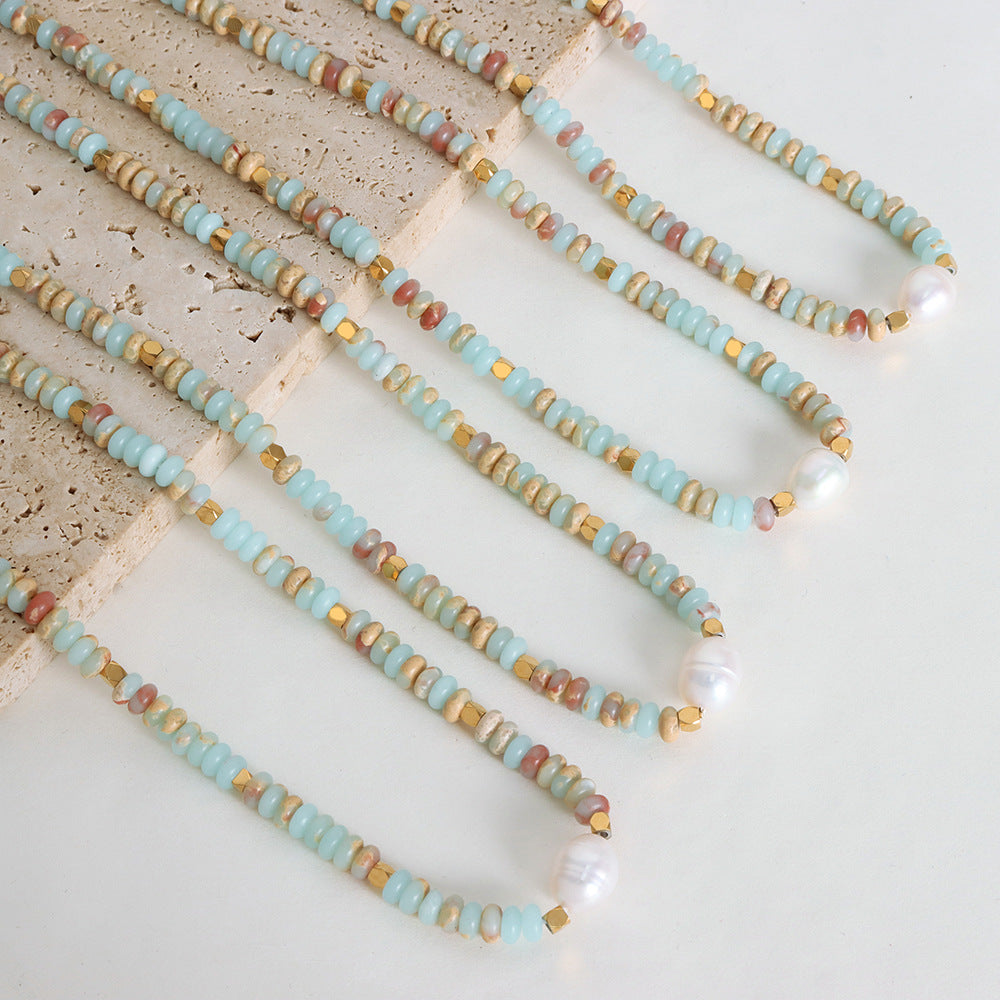 Light Green Beaded Necklaces