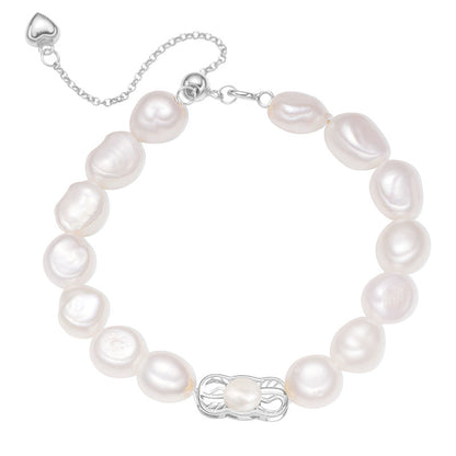 Pullable Natural Baroque Pearl Bracelet