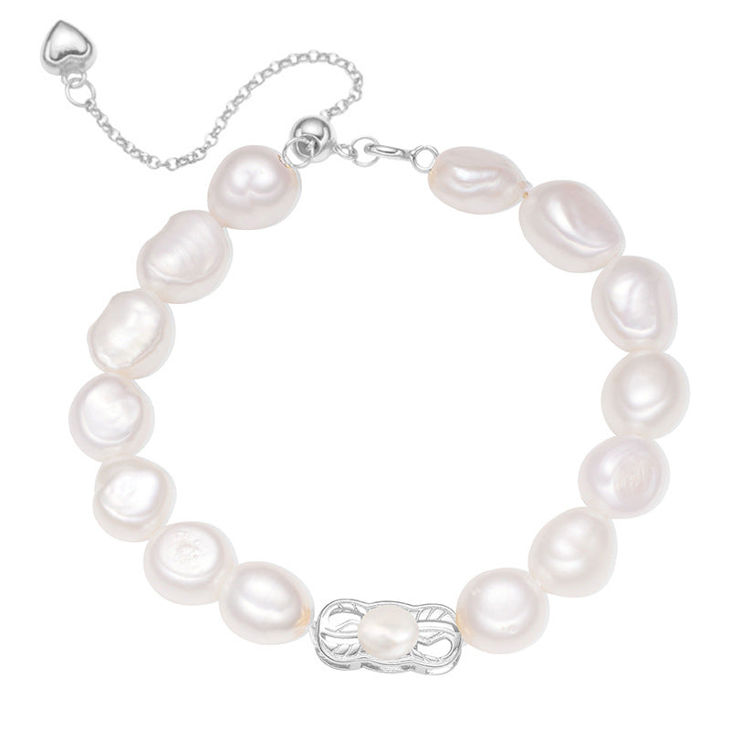 Pullable Natural Baroque Pearl Bracelet