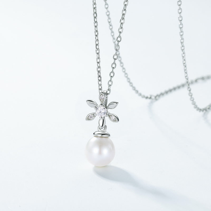 Orchid Flower Natural Freshwater Pearl Pendant