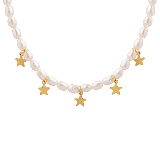 5 Star Charms Freshwater Pearl Necklace