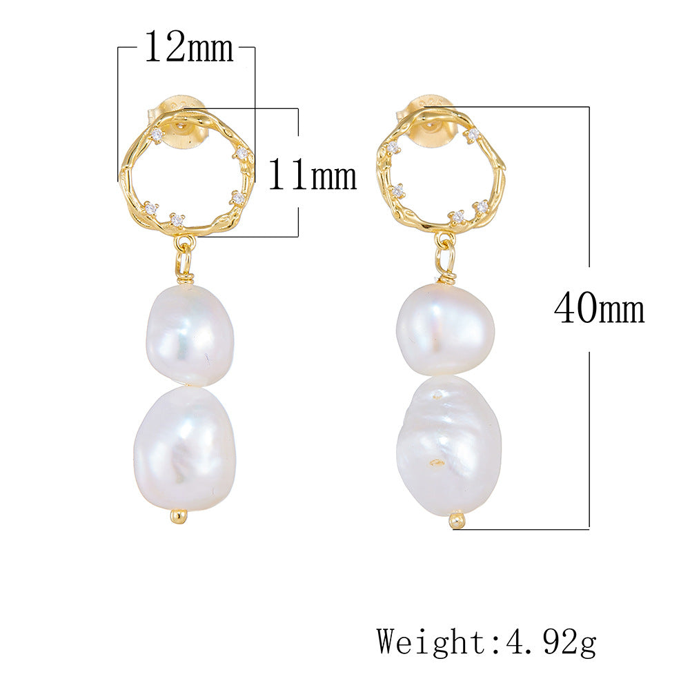 Fashion Baroque Pearl Drop Earrings