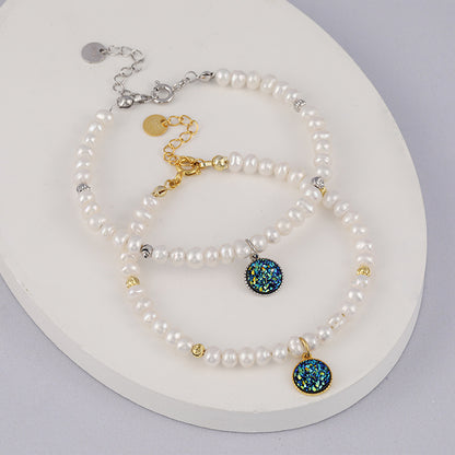 Gem Charm Pearl Bracelet