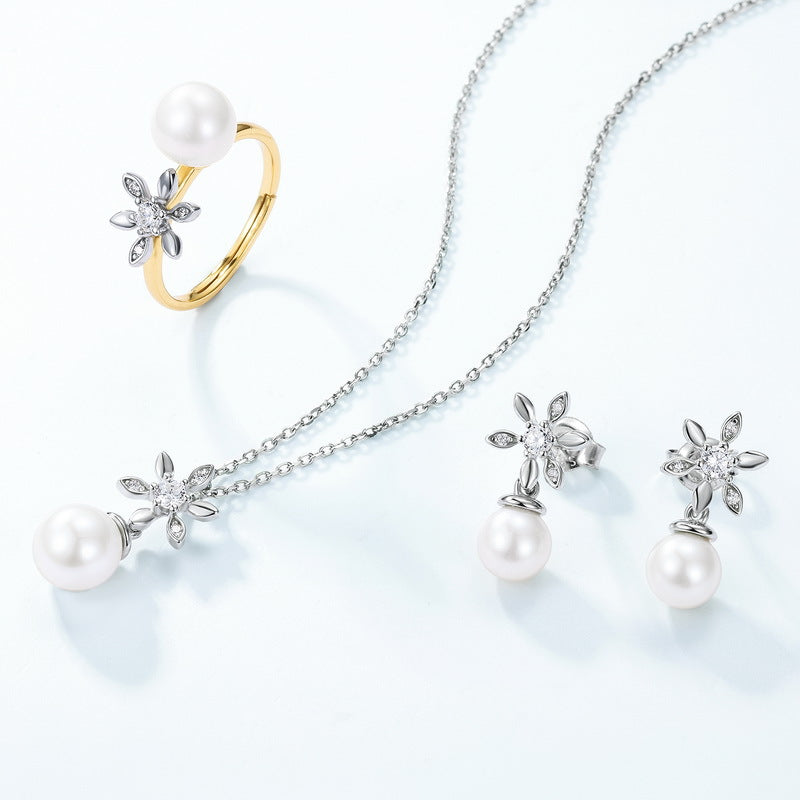 Orchid Flower Natural Freshwater Pearl Pendant