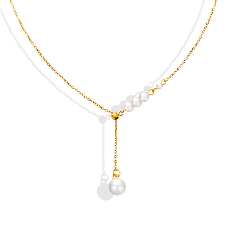 Adjustable Pearl Drop Y Necklace