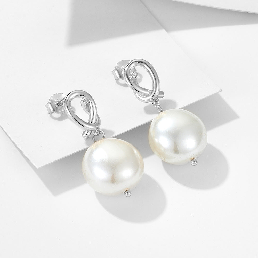 Knot Dangle Pearl Earrings