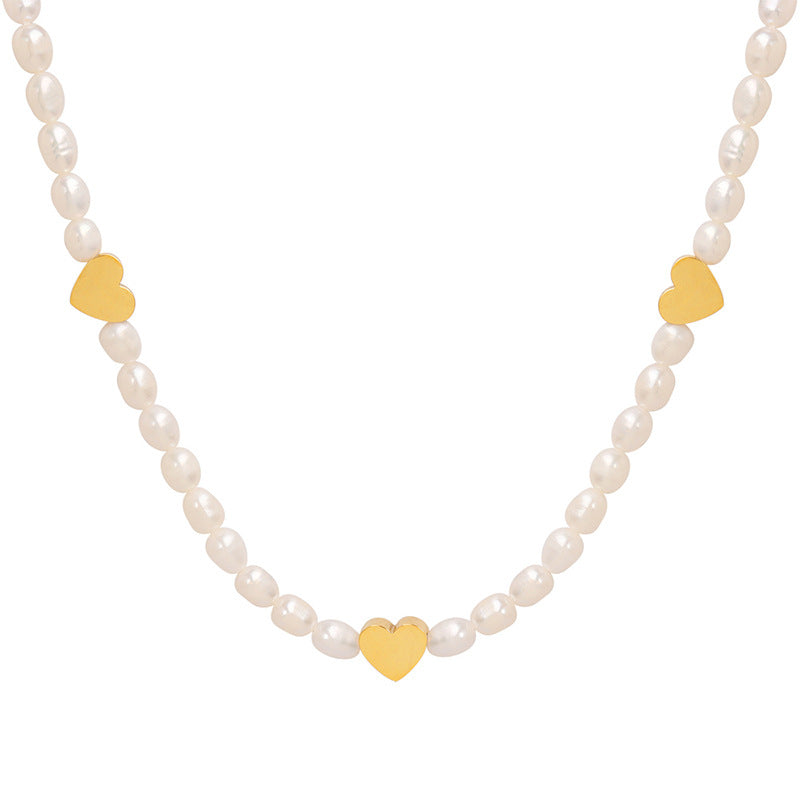 Sweet Pearl Heart Necklace