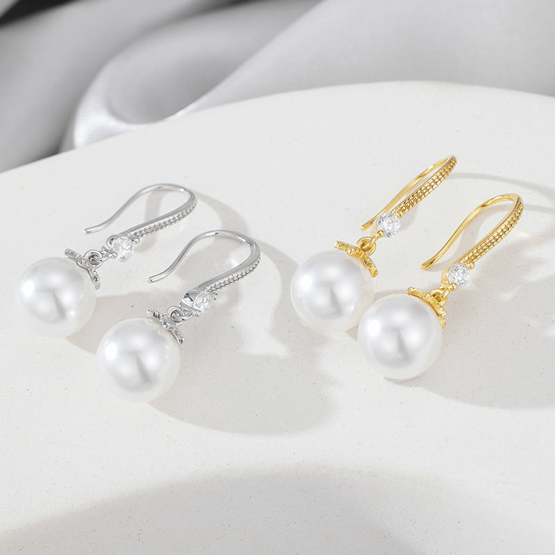 Hook Swarovski Pearl Earrings