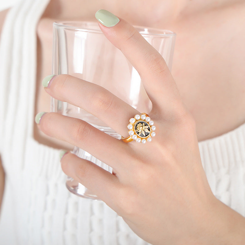 Sunflower Pearl Ring