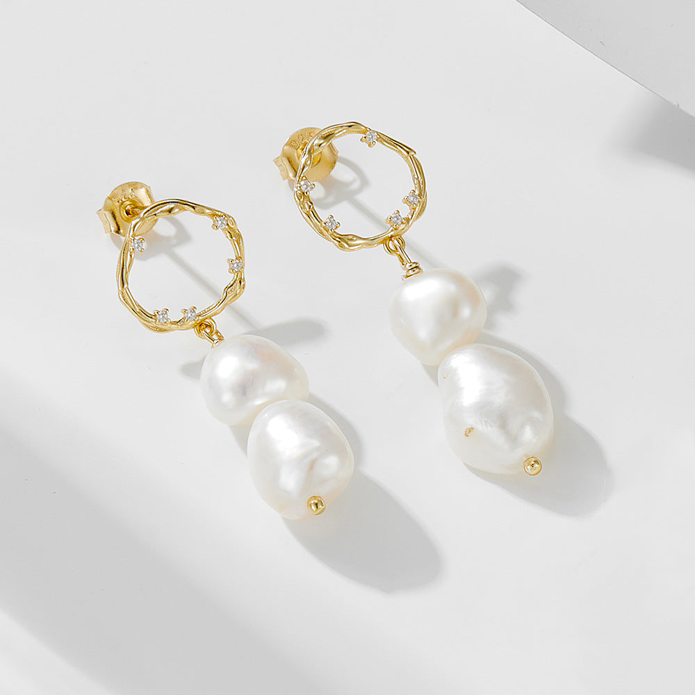 Fashion Baroque Pearl Drop Earrings