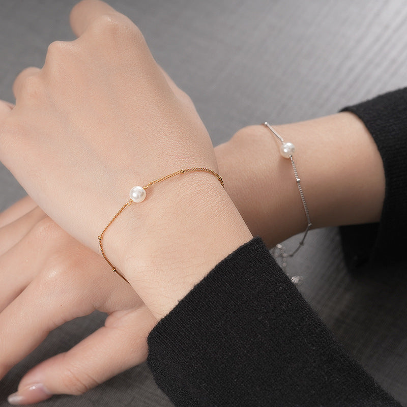 Minimalist Single Pearl Bracelet