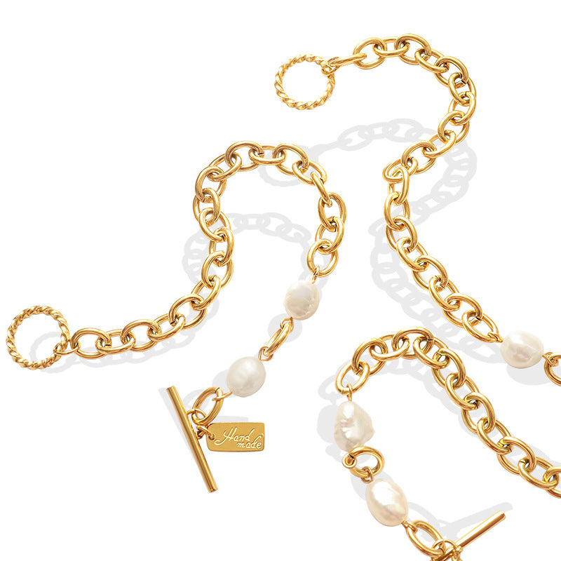 OT Clasp O Chain Freshwater Pearl Bracelet