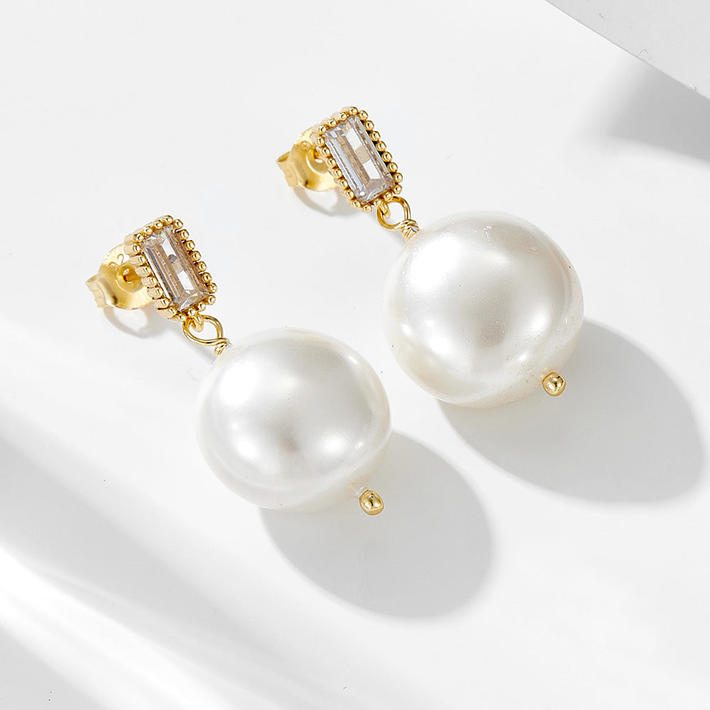 14mm Pearl Drop Earrings