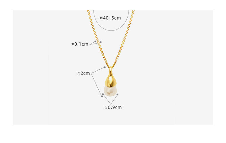 Teardrop Pearl Pendant Necklace