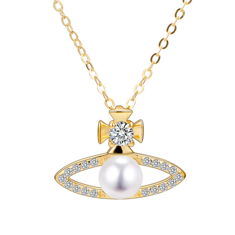 Trendy Saturn Pendant Necklace