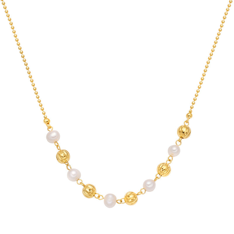 Pullable Smile Baroque Pearl Pendant Necklace