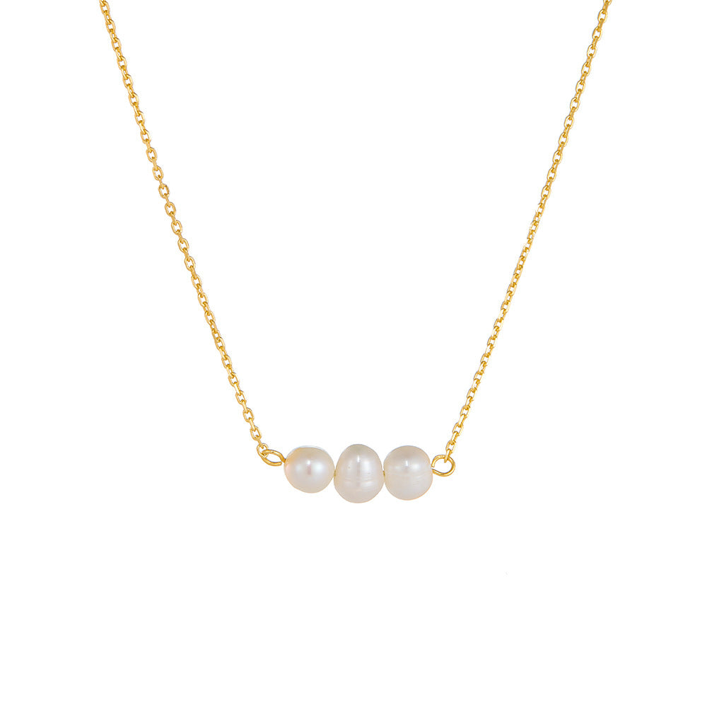 3 Freshwater Pearls Pendant Necklace