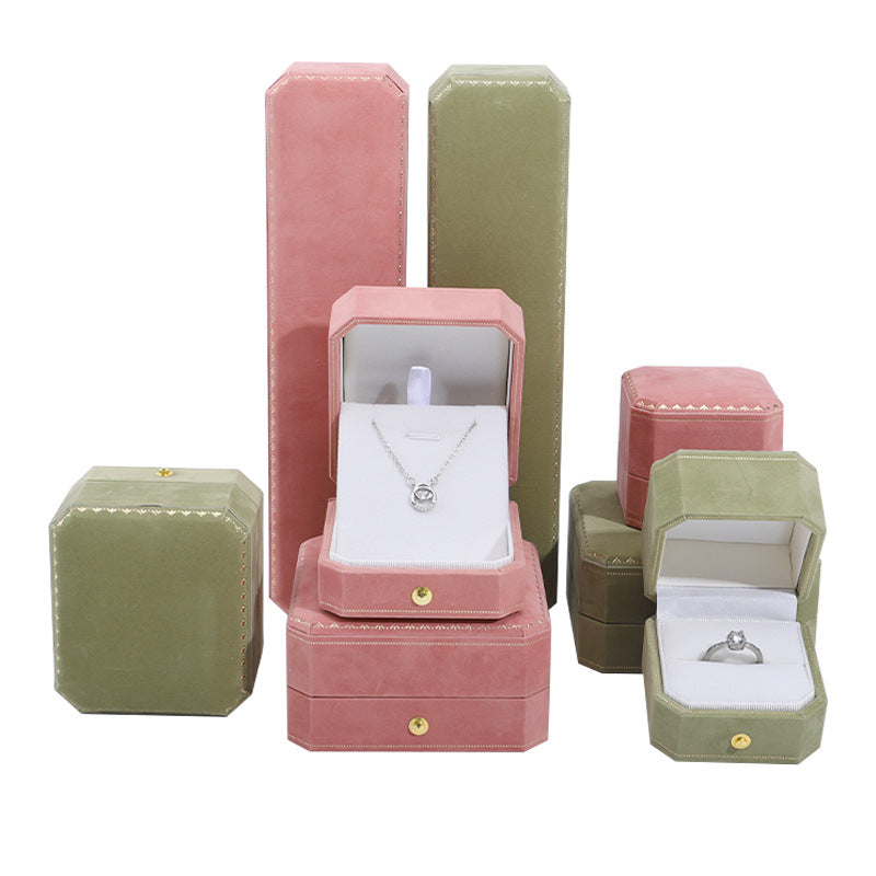 Faux Suede Octagonal Jewelry Box