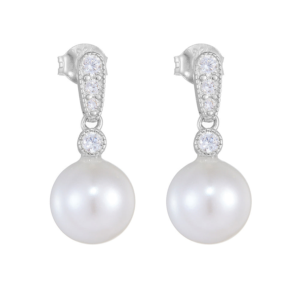 Prom Diamond and Pearl Earrings