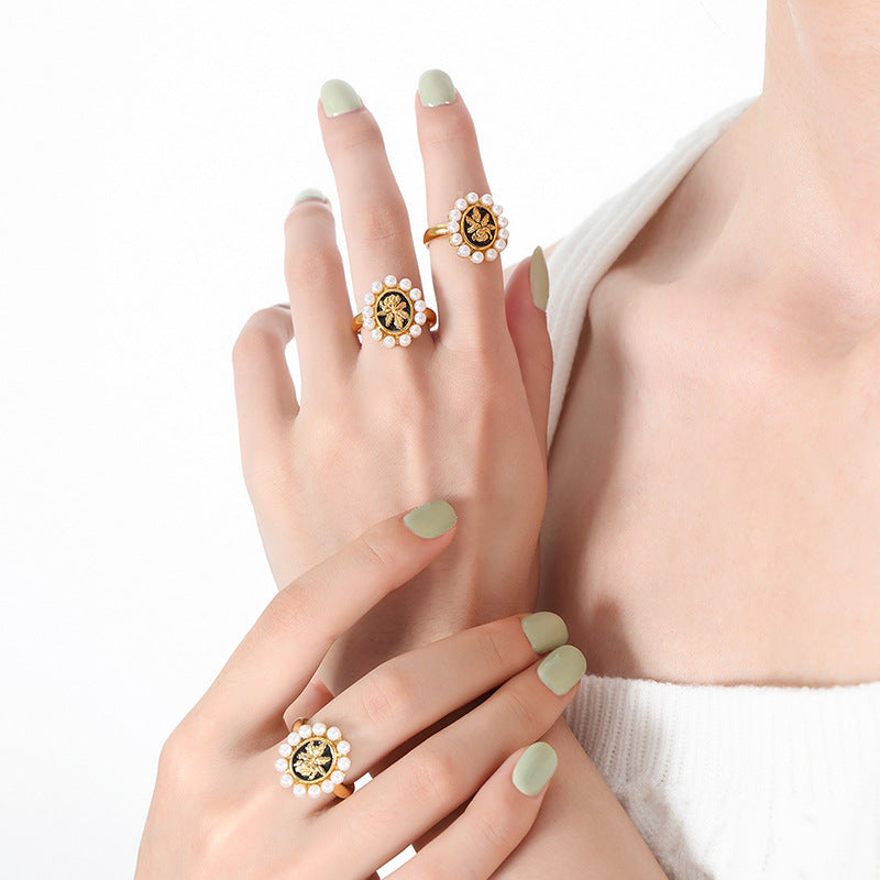 Sunflower Pearl Ring