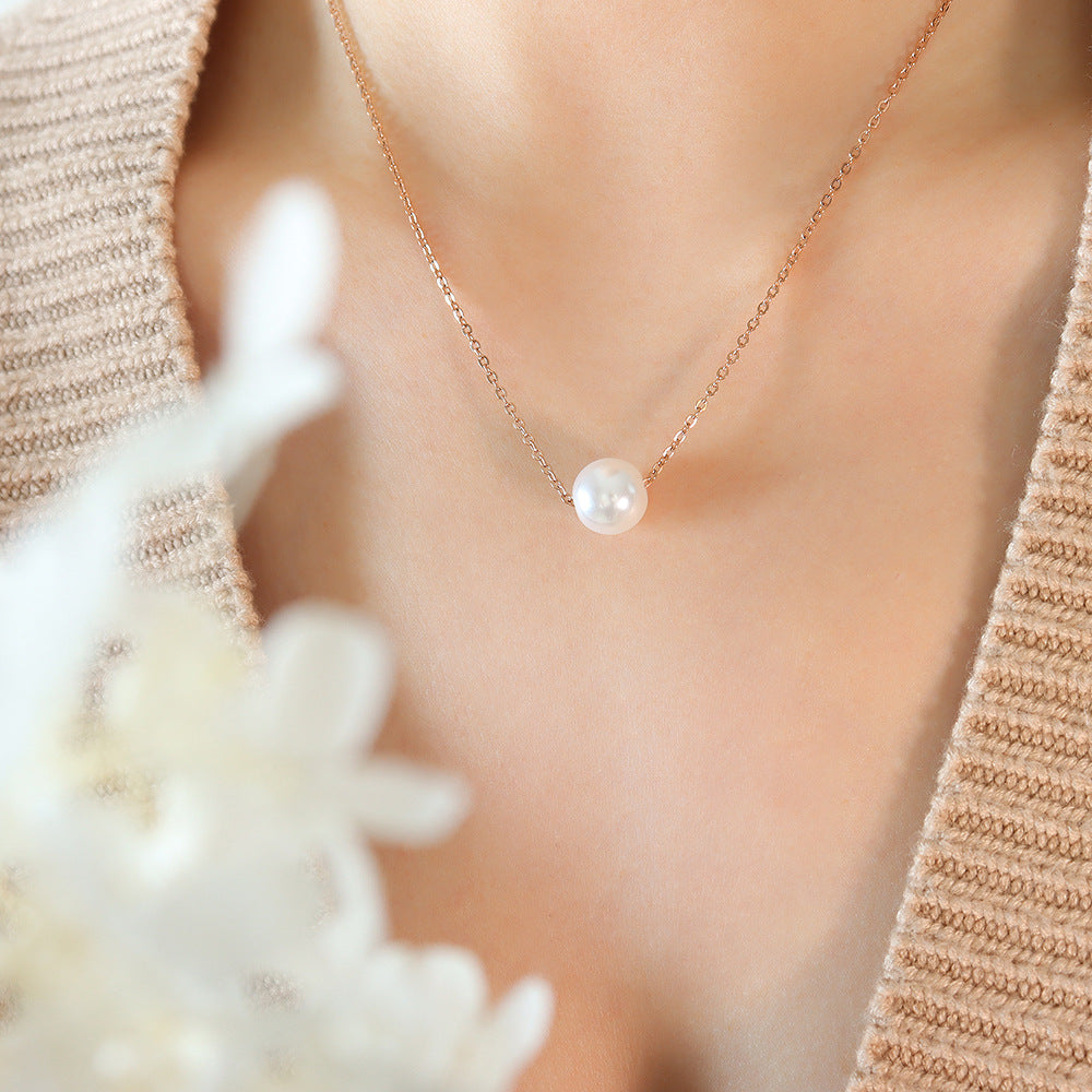 Single Pearl Pendant Necklace