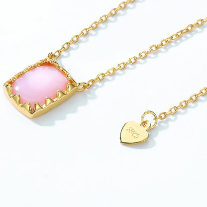 Pink Shell Mother of Pearl Pendant Necklace