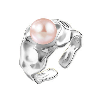 Personality Wide Wrinkled Pearl Ring