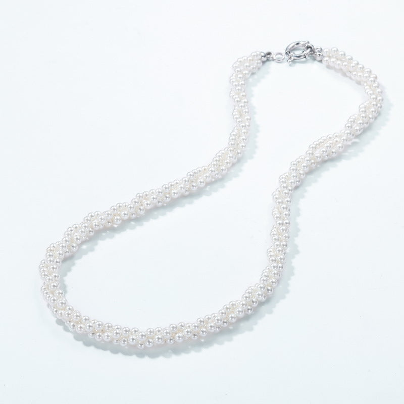 Luxury 3 Layers Twining String Pearl Necklaces