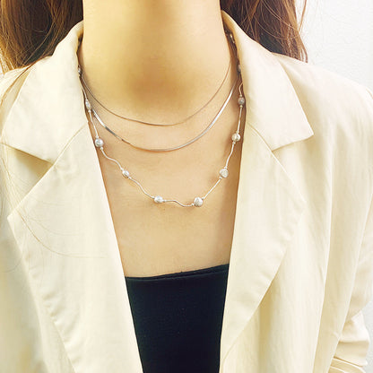 Dainty Wave Grey Baroque Pearl Necklace