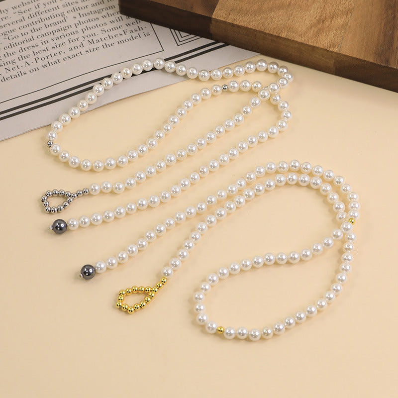Pulling Y Style Swarovski Pearl Necklace