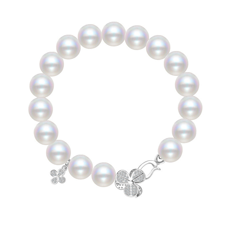 Clover White Swarovski Pearl Bracelet