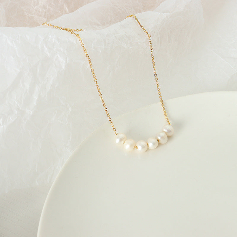 Floating Baroque Pearl Pendant Necklace