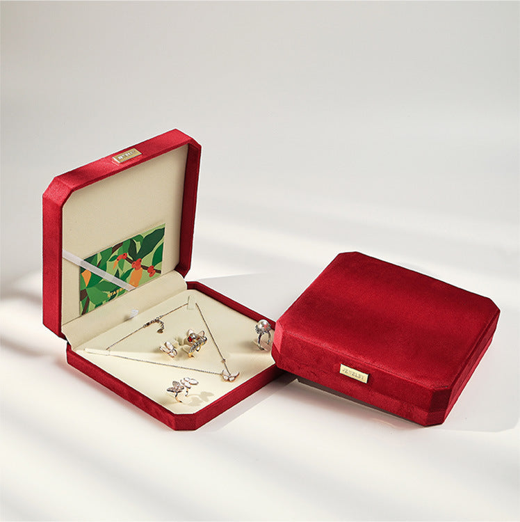 Luxury Velvet Jewelry Set Box and Paper Bag